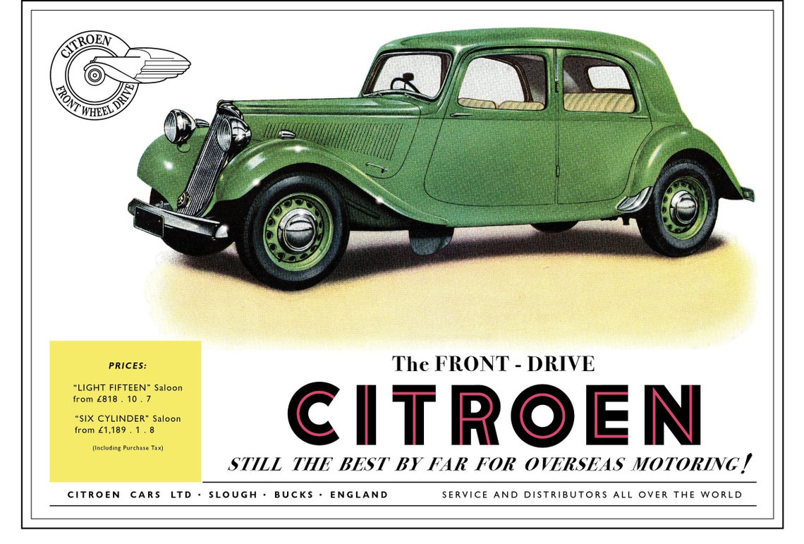 1930's/1950's Citroën Traction Avant Motoring Advert