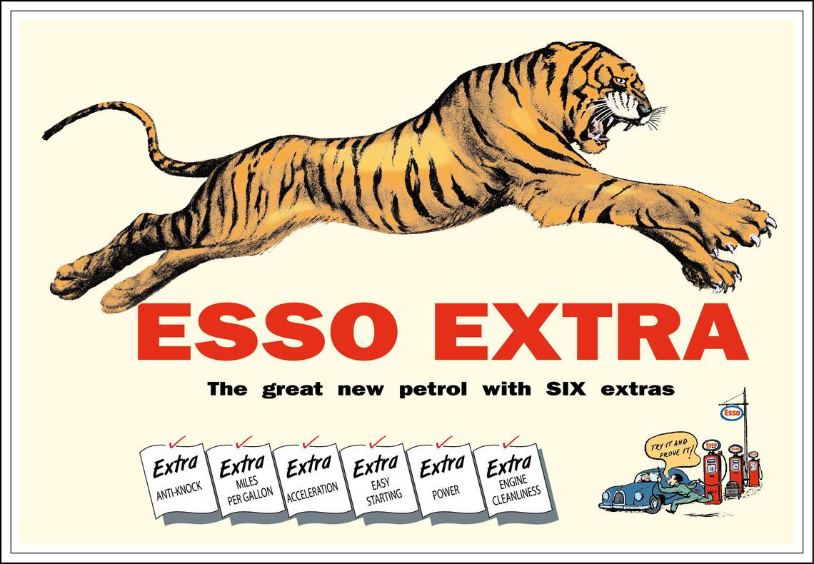 1950's Esso Leaping Tiger Motoring Advert