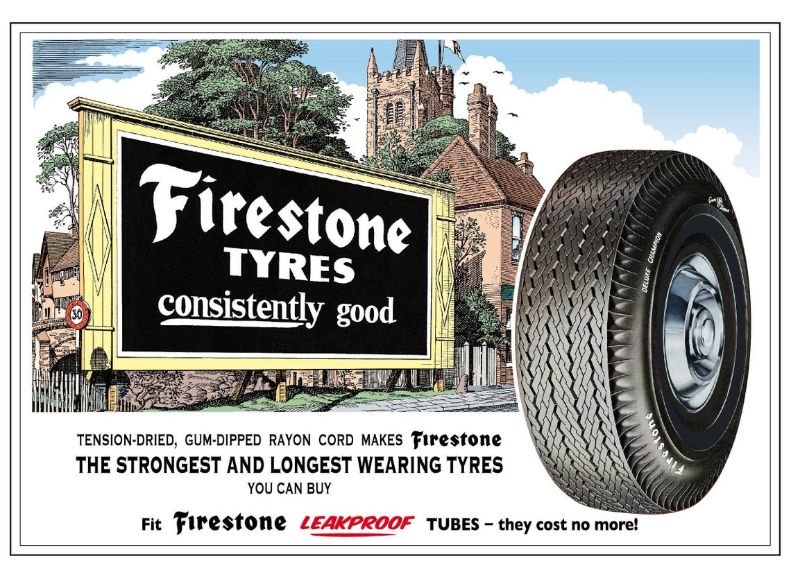 1950's Firestone Tyres Motoring Advert