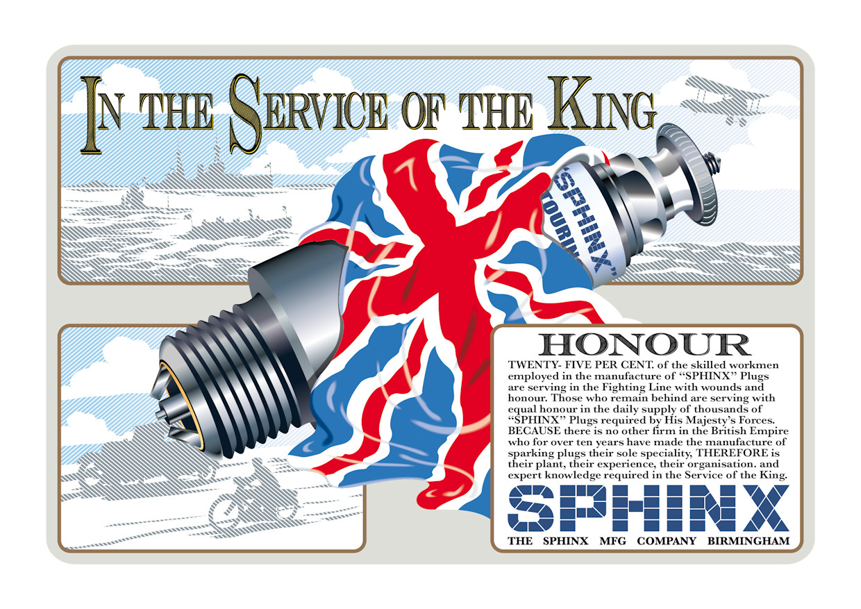 Vintage Style 1915 Sphinx Spark Plug Great War Ship